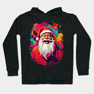 Smiley Santa Claus Christmas abstract retro 80s design Hoodie